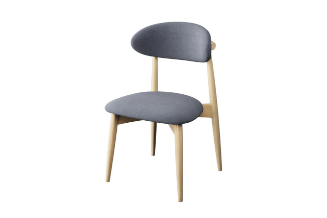 Изображение товара Стул Элвуд с велюровой обивкой и деревянными ножками