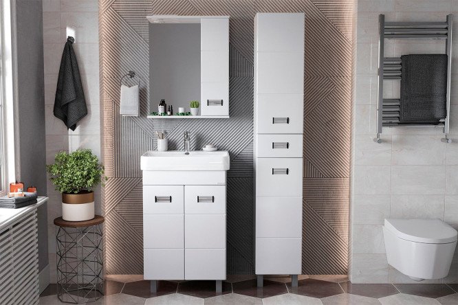 Изображение товара Ванный гарнитур Балтика-Квадро цвет каркаса белый, фасада белый