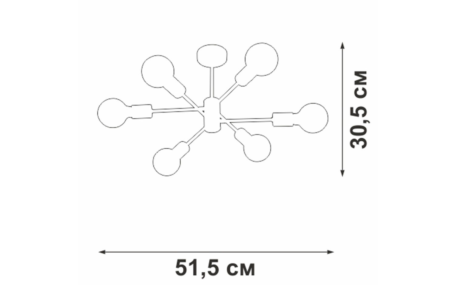 Люстра V39940-8/6PL 18 кв.м., 51.5x30.5x51.5 см, E27