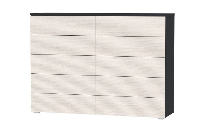 Комод Оскар Греви 150,4х109,2х44 см, антрацит, кадена лайт, push-to-open