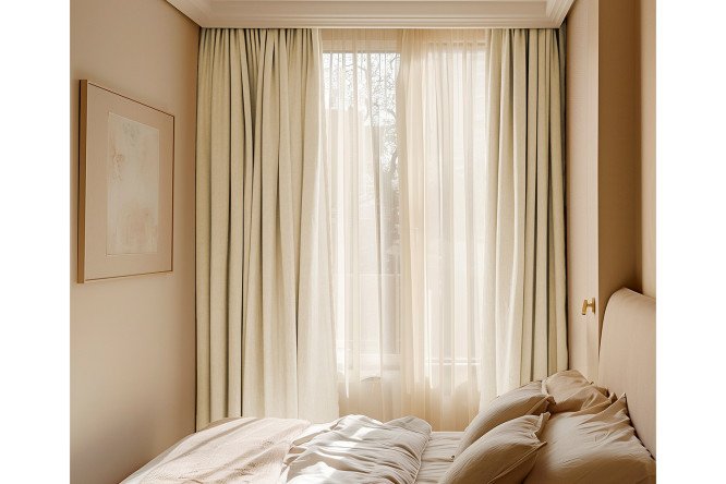 Изображение товара Комплект штор Канвас 150х270 см 2 шт. цвет шампань универсальная лента