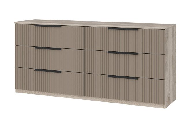 Изображение товара Комод широкий 6 ящиков Астория Грей Софт Дуб Кастелло Серый