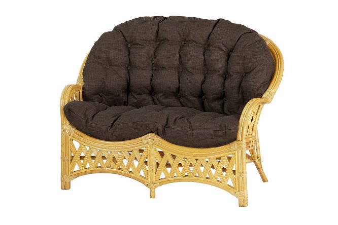 Изображение товара Диван Cobana 2-местный цвет каркаса медовый, мягких элементов коричневый