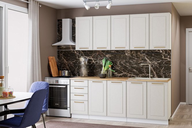 Изображение товара Кухня Милена 200х210х60 см белая современная и практичная