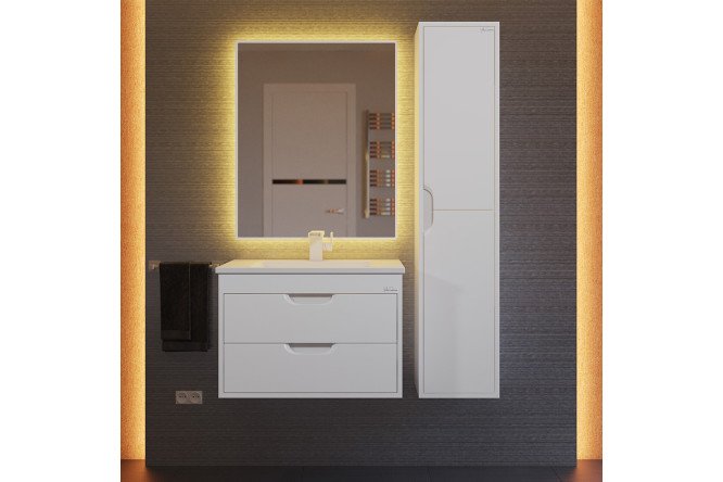 Изображение товара Ванный гарнитур Modul 65 белый матовый - современное решение для ванной