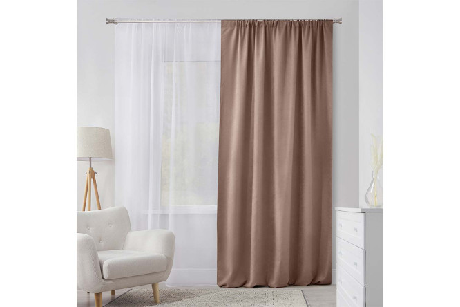 Изображение товара Штора ESTUDI BLANCO Hazel 180x300 см кофейный рогожка