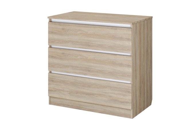 Изображение товара Комод Simple из ЛДСП с цветами вяз и белый, размеры 80x79,7x50,5 см