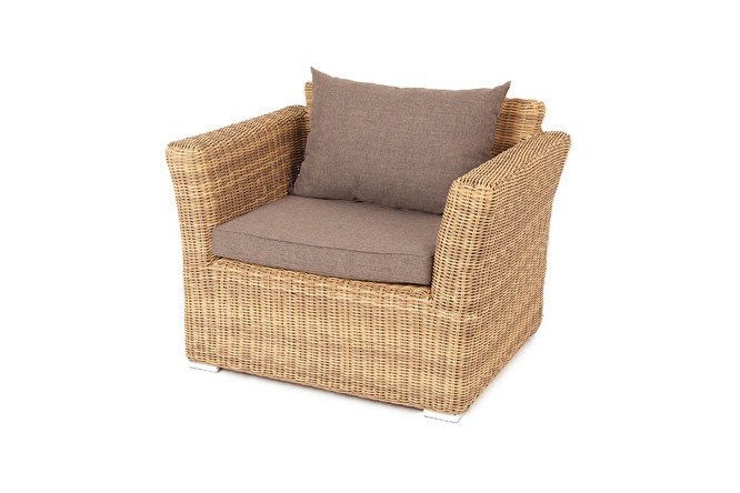 Изображение товара Кресло 4SiS Капучино с тёмно-серым каркасом и соломенной отделкой