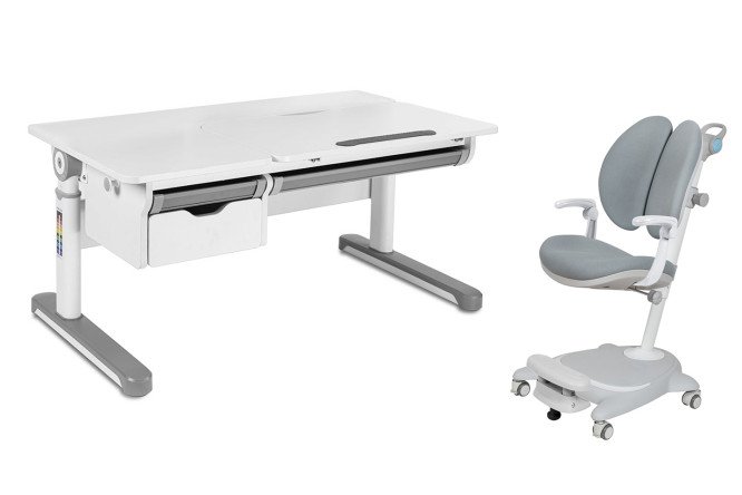 Изображение товара Комплект мебели парта и кресло Grey для учебы и работы