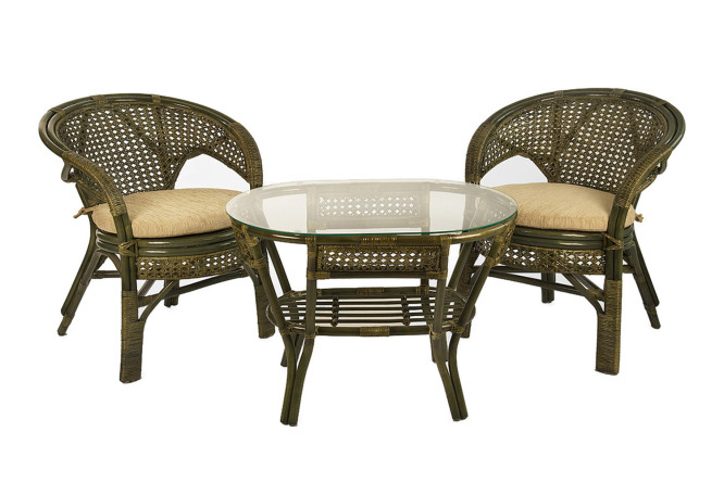 Изображение товара Комплект мебели Пеланги оливковый - ротанг, сборка не требуется