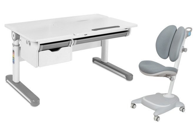 Изображение товара Комплект парта Creare Grey с креслом Arnica Grey регулировка высоты и наклона
