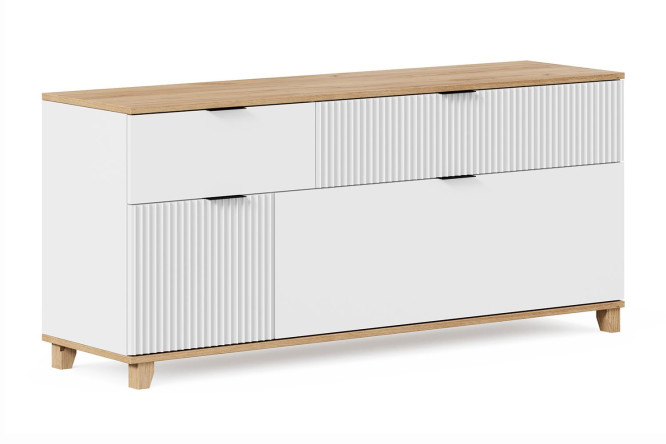 Изображение товара Тумба под ТВ SCANDICA Ницца белый дуб золотой 143,2х66х39,6 см