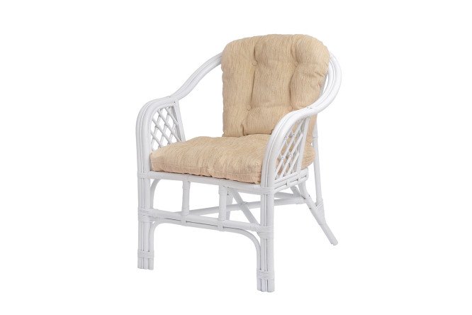 Изображение товара Кресло Маркос цвет каркаса белый, мягких элементов бежевый