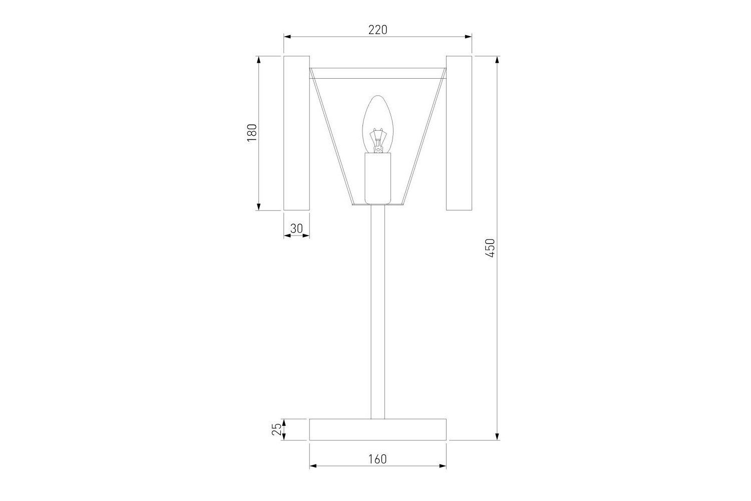 Светильник настольный BOGATE'S Flamel E14, 22x45x22 см