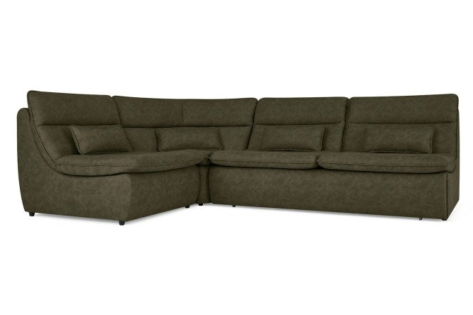 Изображение товара Угловой диван-кровать Ривьера с высокой спинкой и удобной оттоманкой