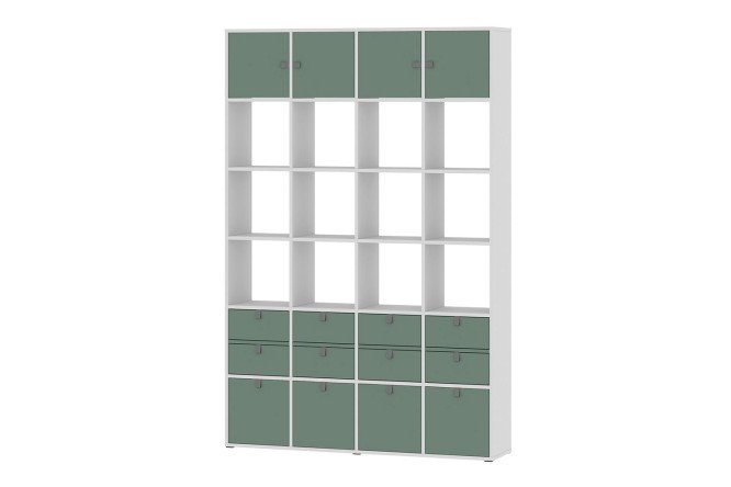 Изображение товара Стеллаж Bricks 24 секции с дверцами и ящиками для хранения мебели