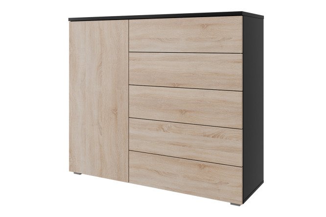 Изображение товара Комод Оскар Лайн 125,4х109,2х44 см, антрацит, дуб сонома, push-to-open