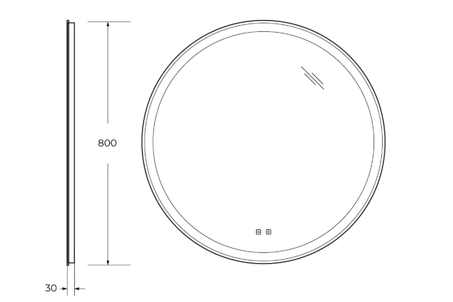 Зеркало с подсветкой BELBAGNO SPC-RNG-800-LED-TCH-SND 80х80 см