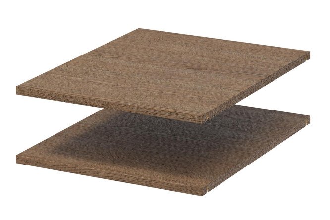 Изображение товара Комплект полок HOFF Блокс 2 шт. для каркаса шириной 50 и глубиной 58 см, цвет дуб тёмный