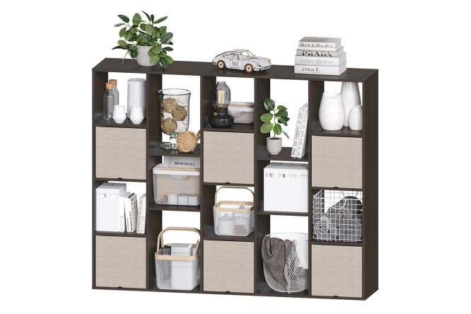 Изображение товара Стеллаж СТ 145В из ЛДСП, Венге, современный дизайн, 177,8x142,4x39 см