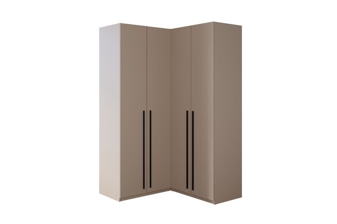 Изображение товара Шкаф угловой 4-х дверный  София цвет кашемир с черными ручками