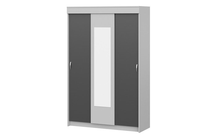 Изображение товара Шкаф-купе Бассо 130x202x50 см с зеркалом три дверцы современный дизайн