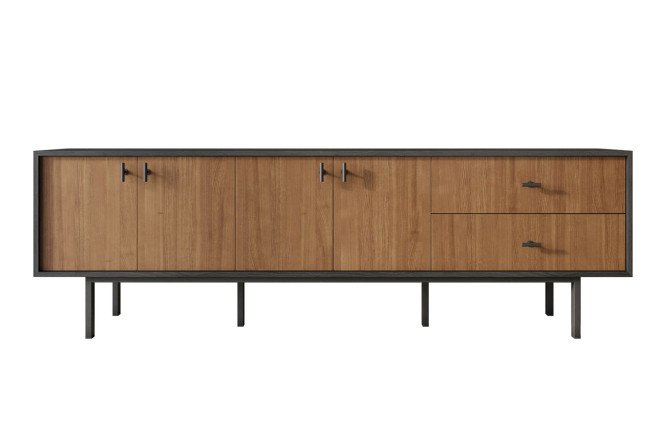 Изображение товара Комод Emerson с 4 дверками и 2 ящиками коричневый и черный