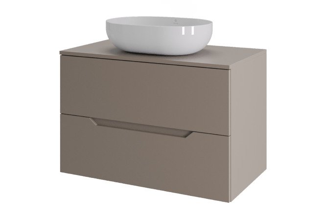 Изображение товара Тумба подвесная ORANGE Line 80 с раковиной в цвете латте