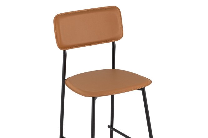 Стул барный Stool Group Mikkie 43х92х49.5 см, цвет обивки коричневый, ножек чёрный