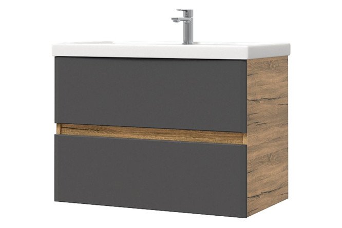 Изображение товара Тумба подвесная Sanstar Graffa 71 см с раковиной и фасадом МДФ