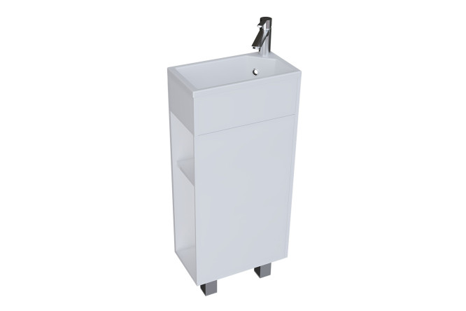Изображение товара Тумба с раковиной 1Marka Laura 39 см белый глянец