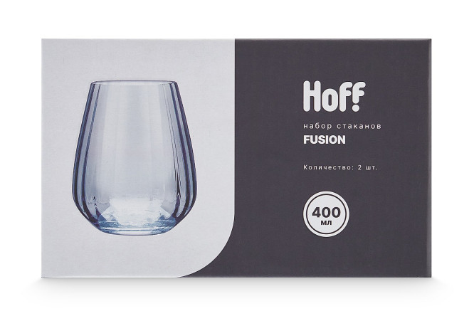 Набор стаканов HOFF Fusion 400 мл, Стекло, 2 шт.