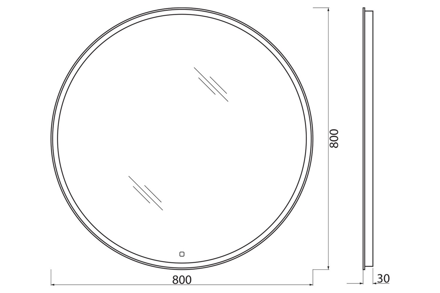 Зеркало с подсветкой BELBAGNO SPC-RNG-800-LED-TCH 80х80 см