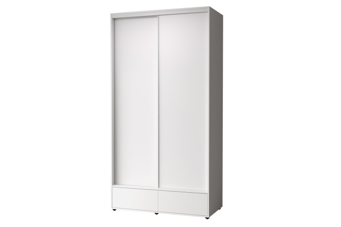 Изображение товара Двухдверный шкаф-купе Mod 123 белый 123,2х239х62 см для хранения одежды и вещей