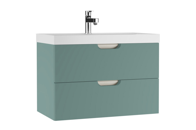 Изображение товара Тумба под раковину подвесная Домино Dune 79 см, цвет каркаса олива, фасада олива