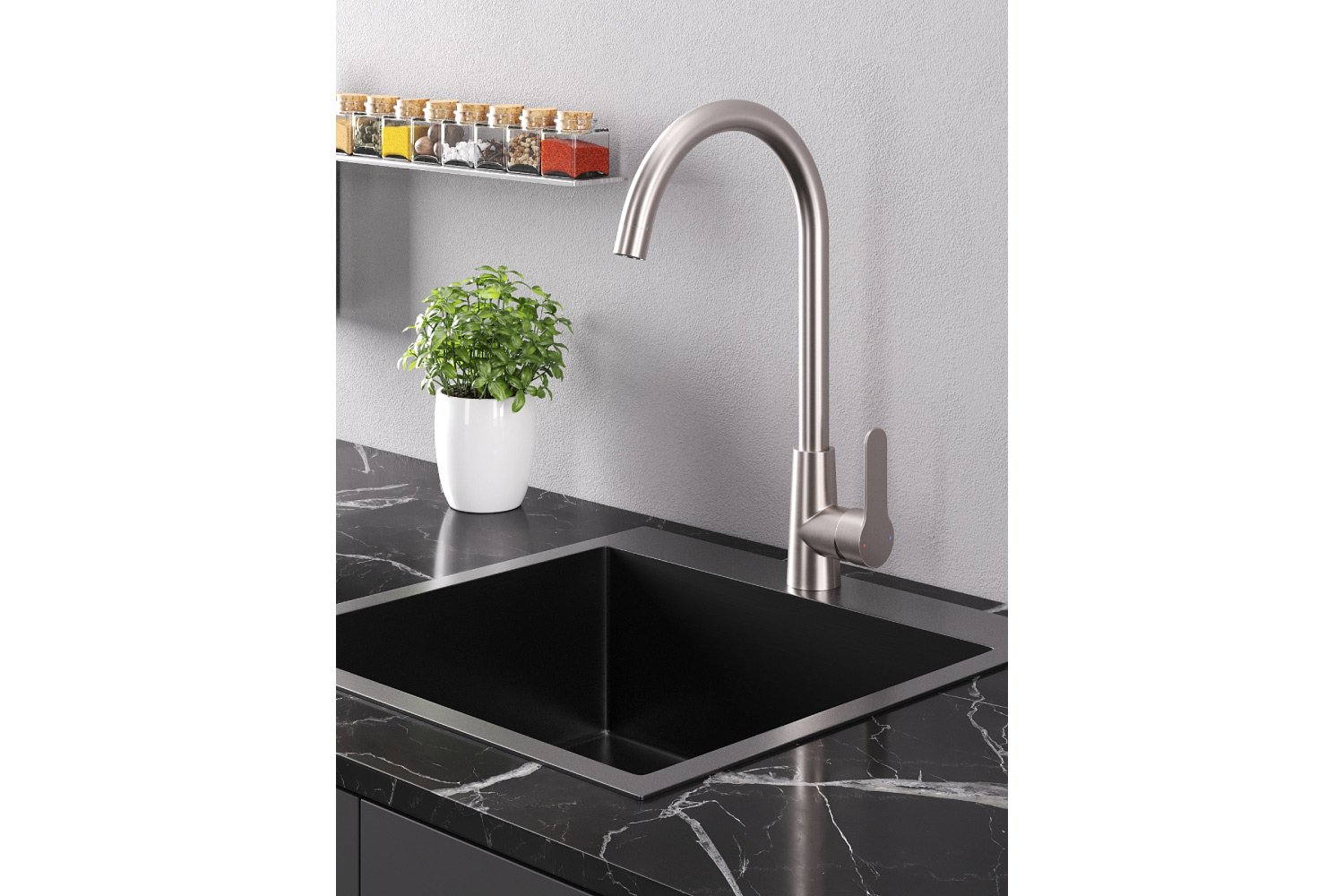 Смеситель для кухни AGGER Hf10112 с С-образным поворотным изливом