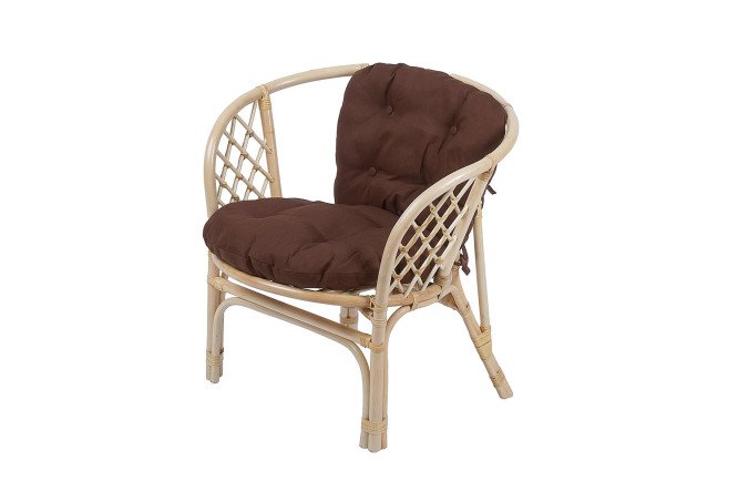 Изображение товара Кресло Багама натуральный каркас и коричневые мягкие элементы