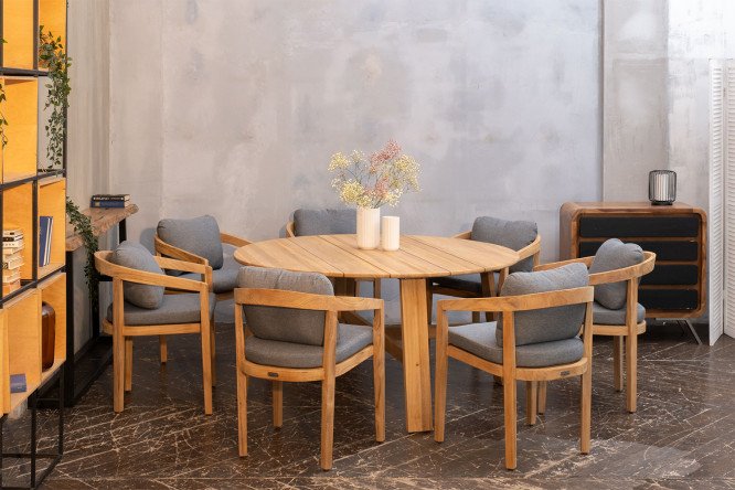 Изображение товара Обеденная группа Vento M из тика - стильная и долговечная мебель для кухни