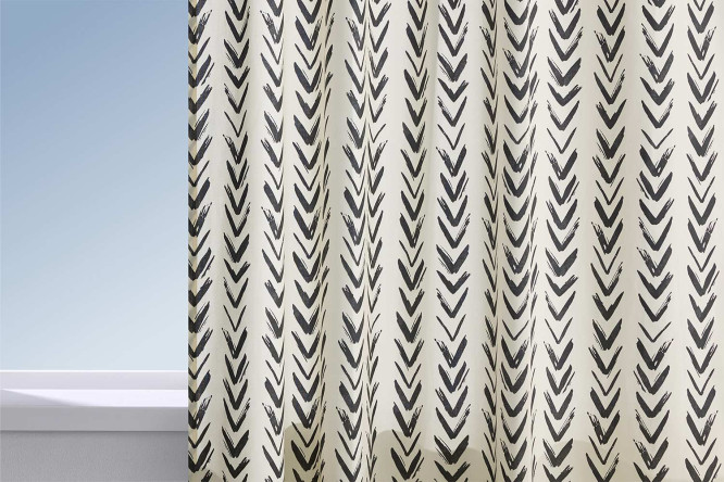 Изображение товара Штора HOFF Куль-де-пон 145х300 см 1 шт. димаут белый с чёрным акцентом