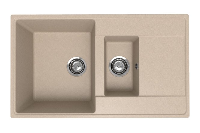 Изображение товара Врезная кухонная мойка Prima с крылом 86х50х22 см кварцевый композит