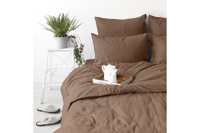 Простыня на резинке Sateen Caramel Сатин