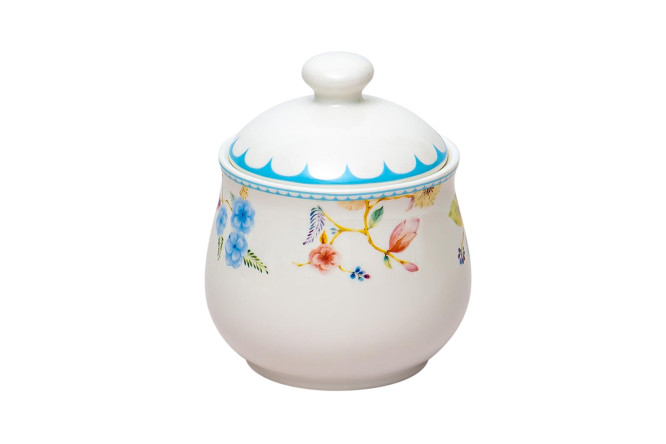 Изображение товара Сахарница Арома из фарфора 300 мл белая, голубая, розовая