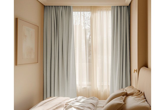 Изображение товара Комплект штор Бархатный Блэкаут 150х270 см, 2 шт., цвет туман