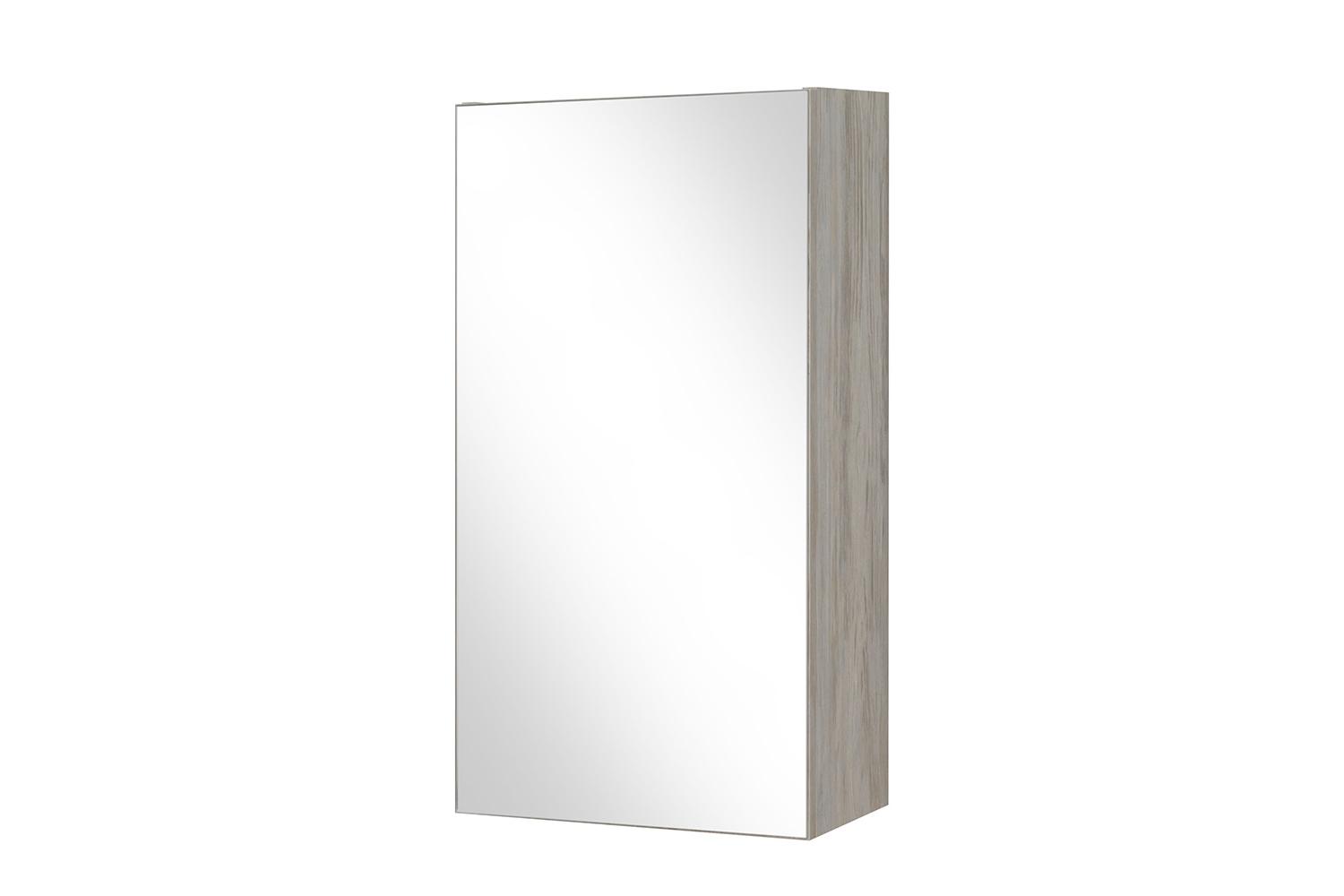 Шкаф навесной 1 дверь зеркало 600 стиль белый снег молочный глянец