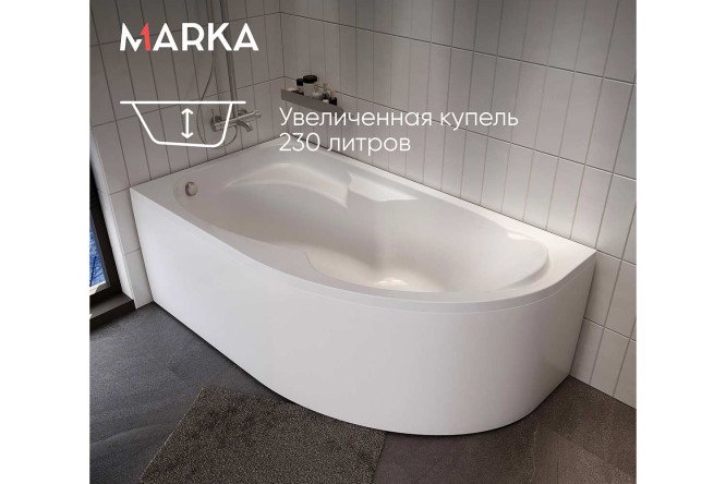 Ванна пристенная 1Marka Диана (Diana) L, левый, белый 170x90 см