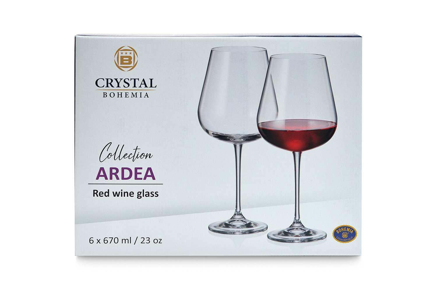 Набор бокалов CRYSTAL BOHEMIA Ardea 670 мл, 6 шт., Стекло