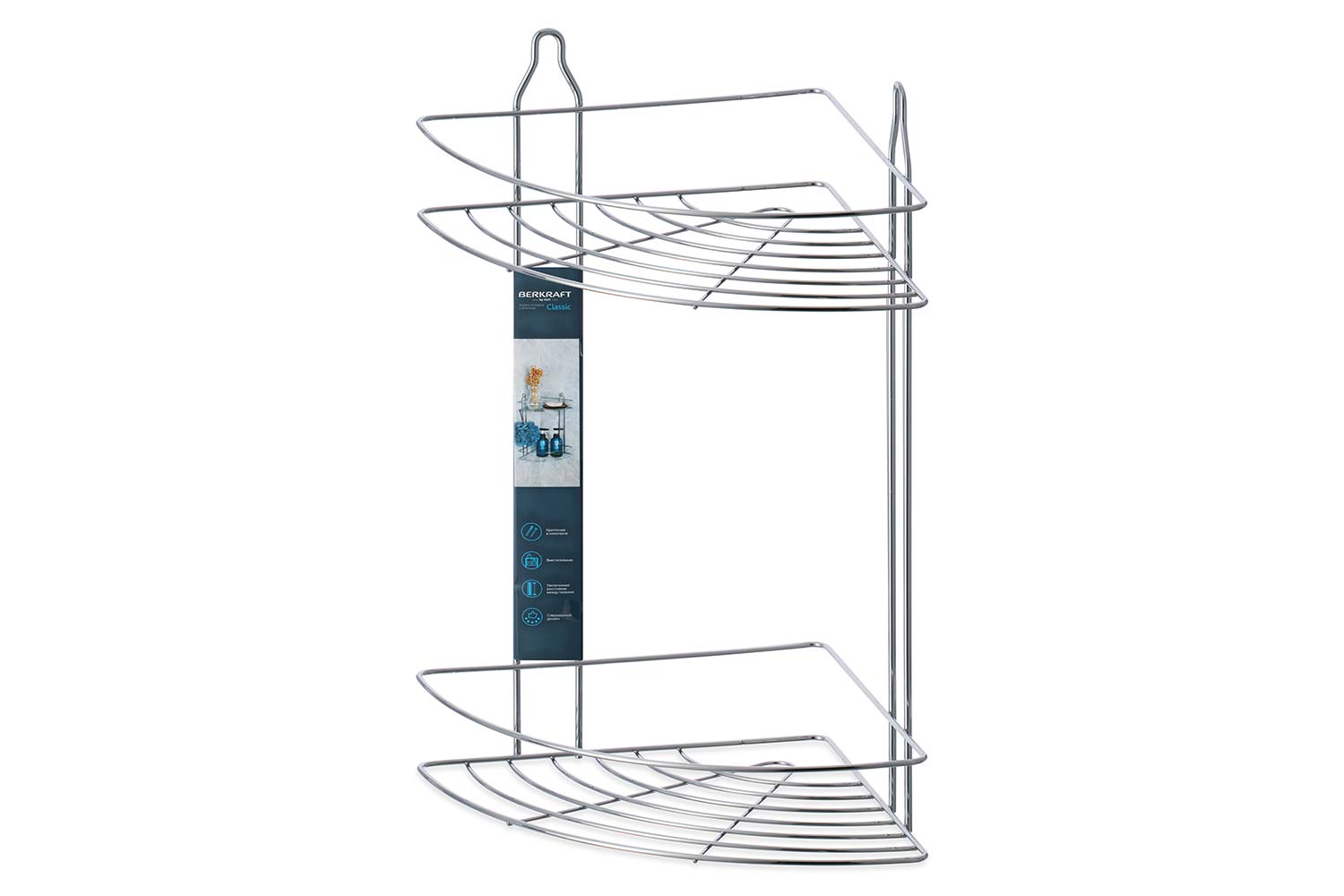 Полка 2-ярусная угловая BERKRAFT Classic 21.5x39x21.5 см