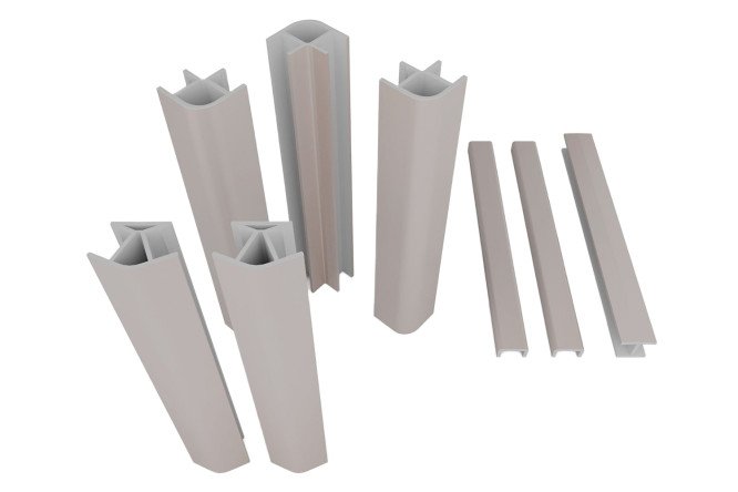 Изображение товара Комплект заглушек Кашемир из ПВХ высотой 15 см для защиты окон и труб