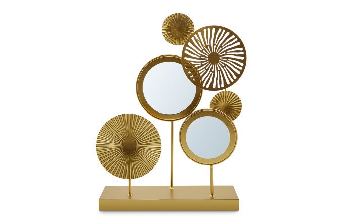Изображение товара Настольная декорация EG03 25x34.5x9 см из металла и зеркала золотая