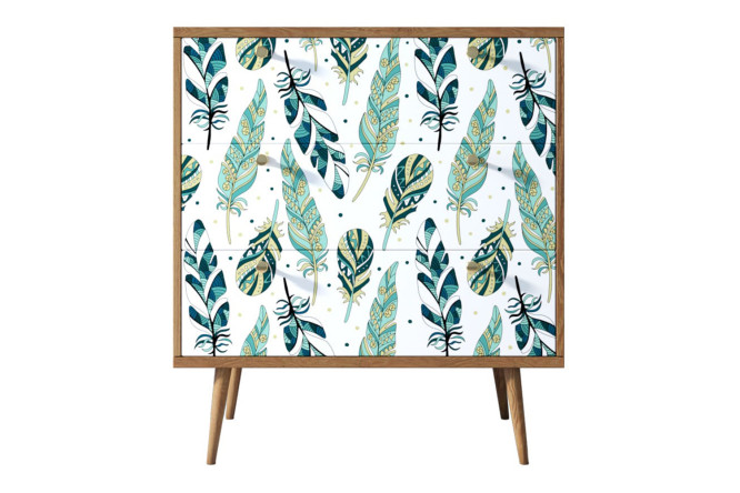 Изображение товара Комод с 3 ящиками Berber стильный дизайн Print_44 коричневый 80х90х45 см